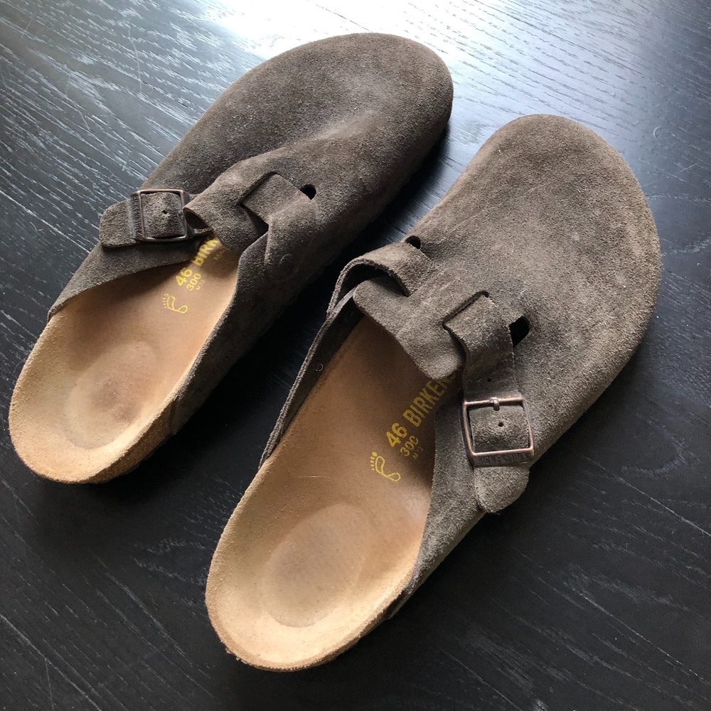 Birkenstock Boston Suede Brown Leather - Men's 13